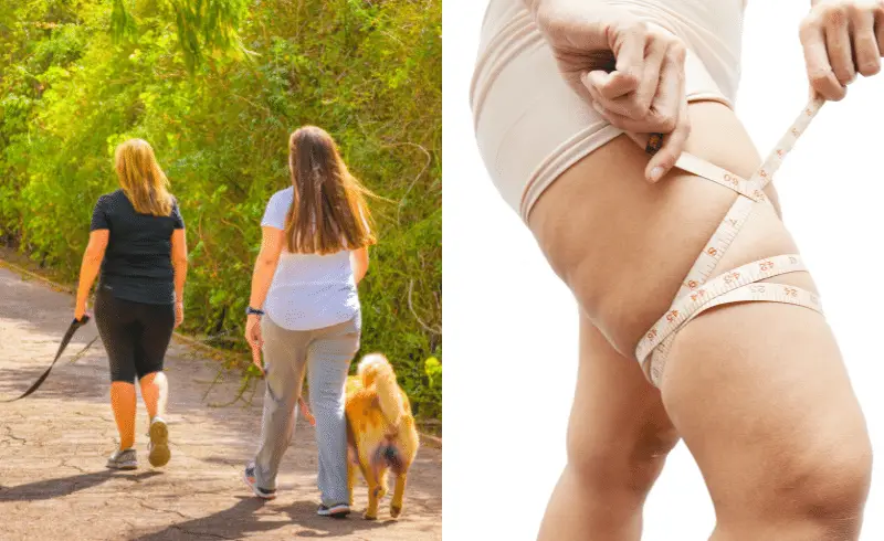 does walking reduce thigh size